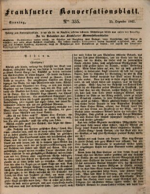 Frankfurter Konversationsblatt (Frankfurter Ober-Post-Amts-Zeitung) Sonntag 25. Dezember 1842