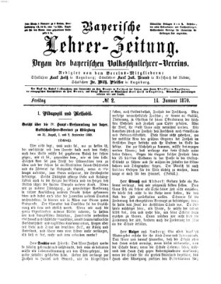 Bayerische Lehrerzeitung Freitag 14. Januar 1870