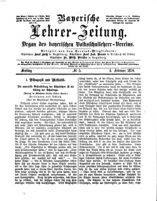 Bayerische Lehrerzeitung Freitag 4. Februar 1870