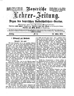 Bayerische Lehrerzeitung Freitag 18. März 1870