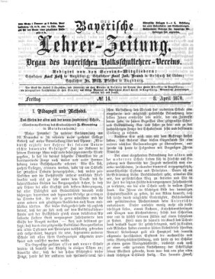 Bayerische Lehrerzeitung Freitag 8. April 1870