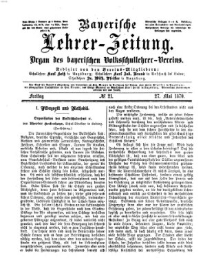 Bayerische Lehrerzeitung Freitag 27. Mai 1870