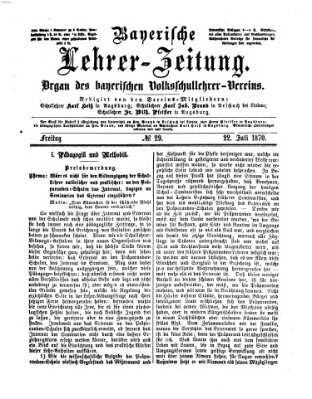 Bayerische Lehrerzeitung Freitag 22. Juli 1870