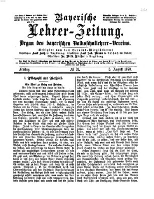 Bayerische Lehrerzeitung Freitag 5. August 1870