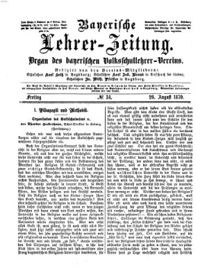 Bayerische Lehrerzeitung Freitag 26. August 1870