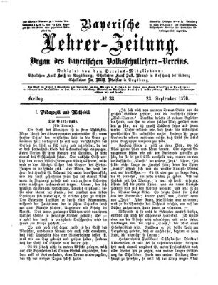 Bayerische Lehrerzeitung Freitag 23. September 1870