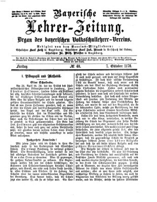 Bayerische Lehrerzeitung Freitag 7. Oktober 1870