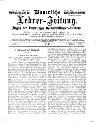 Bayerische Lehrerzeitung Freitag 21. Oktober 1870