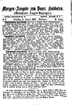 Münchener Tages-Anzeiger Samstag 8. Januar 1870