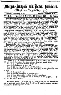 Münchener Tages-Anzeiger Sonntag 9. Januar 1870