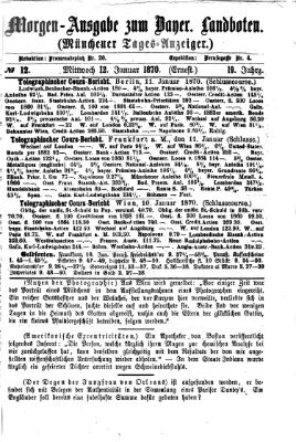 Münchener Tages-Anzeiger Mittwoch 12. Januar 1870