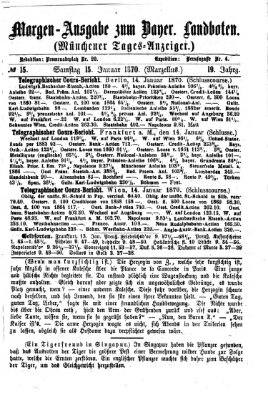 Münchener Tages-Anzeiger Samstag 15. Januar 1870