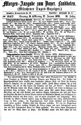 Münchener Tages-Anzeiger Sonntag 16. Januar 1870