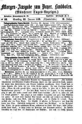 Münchener Tages-Anzeiger Samstag 22. Januar 1870