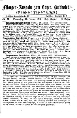 Münchener Tages-Anzeiger Donnerstag 27. Januar 1870