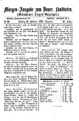 Münchener Tages-Anzeiger Freitag 18. Februar 1870