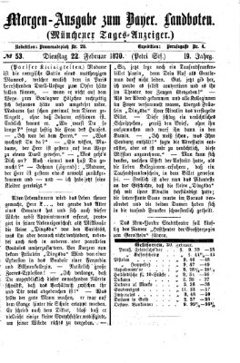 Münchener Tages-Anzeiger Dienstag 22. Februar 1870