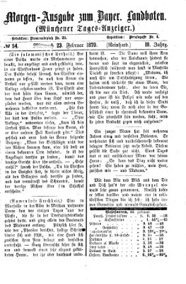 Münchener Tages-Anzeiger Mittwoch 23. Februar 1870