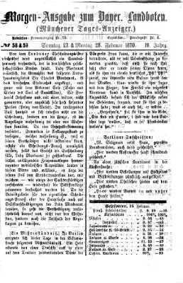 Münchener Tages-Anzeiger Sonntag 27. Februar 1870