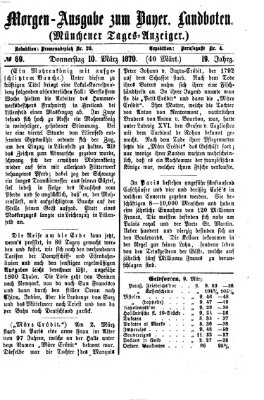 Münchener Tages-Anzeiger Donnerstag 10. März 1870