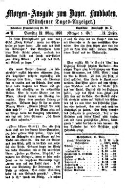 Münchener Tages-Anzeiger Samstag 12. März 1870