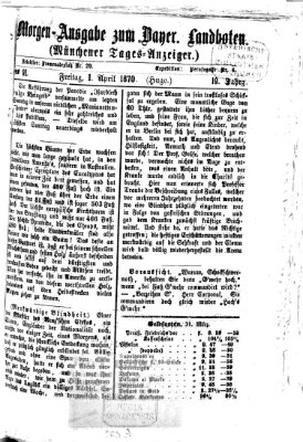 Münchener Tages-Anzeiger Freitag 1. April 1870