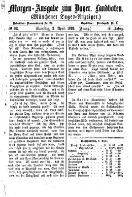 Münchener Tages-Anzeiger Samstag 2. April 1870