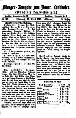 Münchener Tages-Anzeiger Mittwoch 20. April 1870