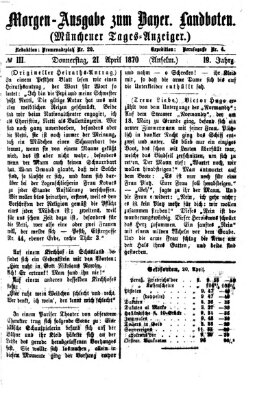 Münchener Tages-Anzeiger Donnerstag 21. April 1870