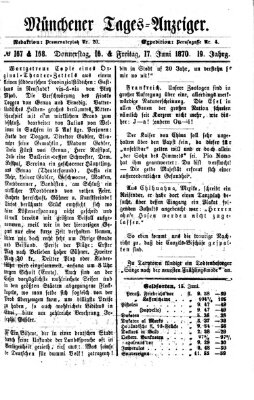 Münchener Tages-Anzeiger Freitag 17. Juni 1870