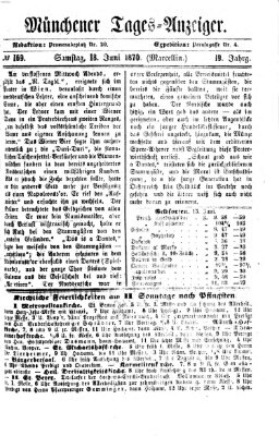 Münchener Tages-Anzeiger Samstag 18. Juni 1870