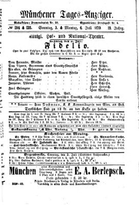 Münchener Tages-Anzeiger Sonntag 3. Juli 1870