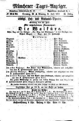 Münchener Tages-Anzeiger Montag 11. Juli 1870