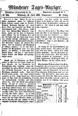 Münchener Tages-Anzeiger Mittwoch 13. Juli 1870