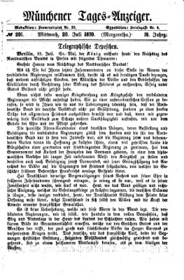 Münchener Tages-Anzeiger Mittwoch 20. Juli 1870