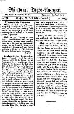 Münchener Tages-Anzeiger Samstag 30. Juli 1870