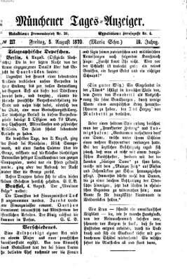 Münchener Tages-Anzeiger Freitag 5. August 1870