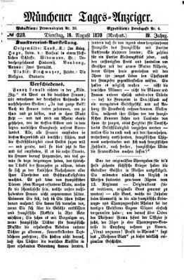 Münchener Tages-Anzeiger Dienstag 16. August 1870