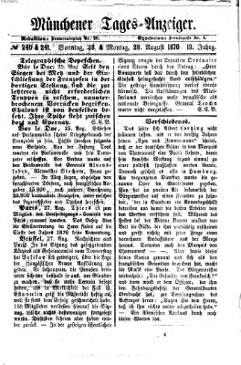 Münchener Tages-Anzeiger Sonntag 28. August 1870