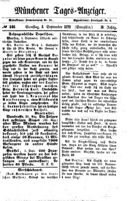 Münchener Tages-Anzeiger Samstag 3. September 1870