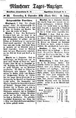 Münchener Tages-Anzeiger Donnerstag 8. September 1870