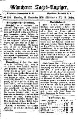 Münchener Tages-Anzeiger Samstag 10. September 1870