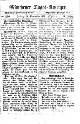 Münchener Tages-Anzeiger Freitag 23. September 1870