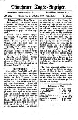 Münchener Tages-Anzeiger Mittwoch 5. Oktober 1870