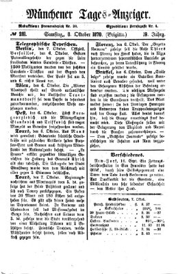 Münchener Tages-Anzeiger Samstag 8. Oktober 1870