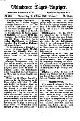 Münchener Tages-Anzeiger Donnerstag 13. Oktober 1870