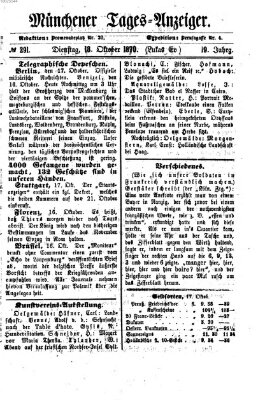 Münchener Tages-Anzeiger Dienstag 18. Oktober 1870