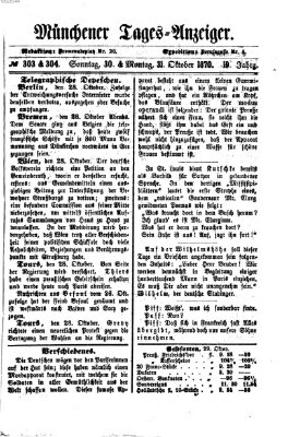 Münchener Tages-Anzeiger Sonntag 30. Oktober 1870