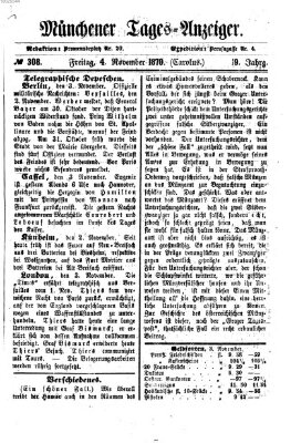 Münchener Tages-Anzeiger Freitag 4. November 1870