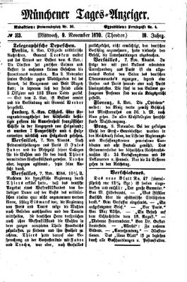 Münchener Tages-Anzeiger Mittwoch 9. November 1870